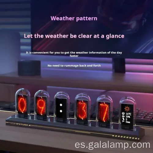 Reloj digital de estilo neón con pantalla de tubo brillante